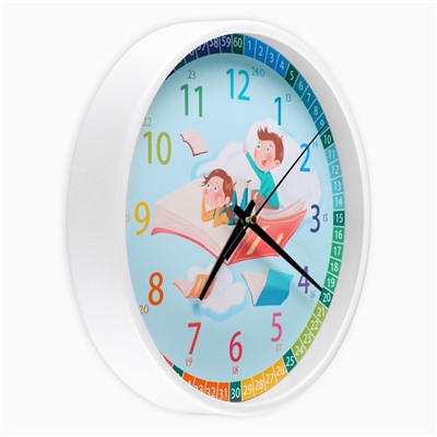 Детские настенные часы "Ученье свет", плавный ход, d-25 см