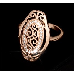 Кольцо коллекция Дубайское золото, покрытие позолота, цвет 18 К, р-р.20 арт.215.042-20