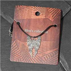 Кулон унисекс «Крылья», цвет чернёное серебро на чёрном шнурке, 42 см