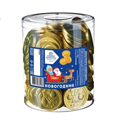 Новогодние монеты в банке шоколад 6 г* 12 шт