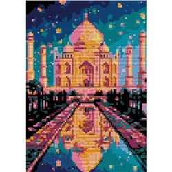 Алмазная мозаика 21 × 30 см, (полное заполнение) «Ночной Тадж Махал»