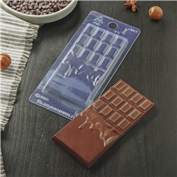 Форма для шоколада и конфет пластиковая «Шоколад горячий», 7×15×1 см, цвет прозрачный