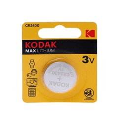 Батарейка литиевая Kodak Max, CR2430-1BL, 3В, блистер, 1 шт.