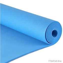 Коврик для йоги и фитнеса спортивный гимнастический EVA 4мм. 173х61х0,4 цвет: голубой / YM-EVA-4B / уп 24