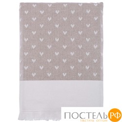 T1211T10090105 Полотенце Tivolyo Home HEARTS жаккард бежевый 50X100