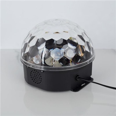 Световой прибор «Хрустальный шар» 17.5 см, динамик, свечение мульти, 220 В