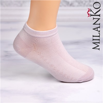Детские хлопковые носки в сетку однотонные (узор 13) MilanKo D-200