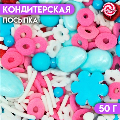 Кондитерская посыпка «Красно-бирюзовый», 50 г