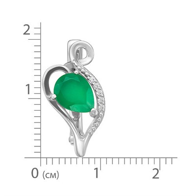 Гарнитур из серебра с зелеными агатами - 710