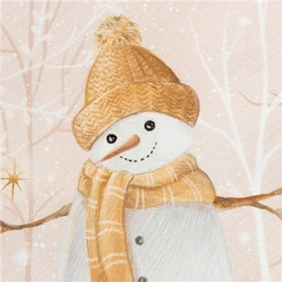 Набор новогодних салфеток Этель Christmas snowman, 40х40см - 4 шт, хлопок, саржа
