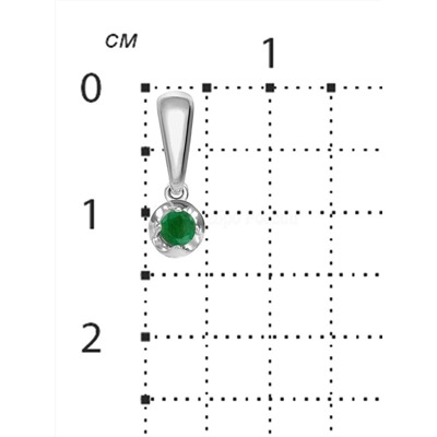 Подвеска из серебра с изумрудом родированная с3-633р433