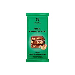 «O'Zera», шоколад молочный с цельным фундуком  Milk & Extra Hazelnut, 90 г