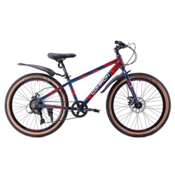 Велосипед 24" рама 13" 8sp GT2421 SPHF COMIRON REBEL, жёсткая вилка, сине-красный
