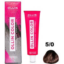OLLIN COLOR Перманентная крем-краска для волос 5/0 светлый шатен 60 мл