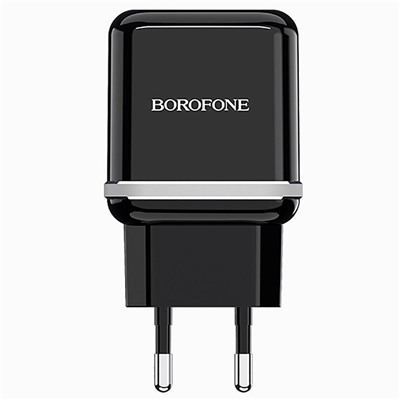 Адаптер Сетевой с кабелем Borofone BA25A Outstanding 2USB 2,4A/10W (USB/Micro USB) (black)