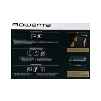 Фен Rowenta CV4753F1, 2200 Вт, 3 режима, 2 скорости, концентратор, тёмно-синий