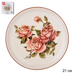 Тарелка 21 см Корейская роза / 358-1702 /уп 24/ керамика