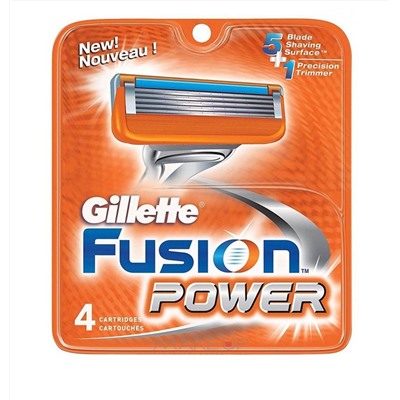 Сменные кассеты для бритья Fusion Power, 4шт