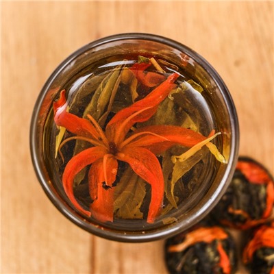 Китайский связанный зеленый чай, 50 г, лилия