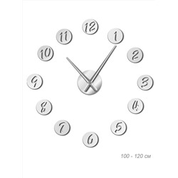 Часы аппликация 100-120 см / AL067S/1 /уп 36/ серебро