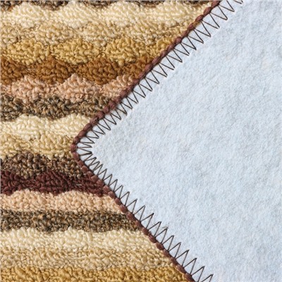 Коврик влаговпитывающий придверный Доляна «Цветная косичка», 38×57 см, цвет коричневый