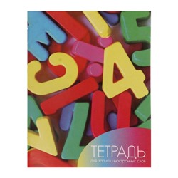 Тетрадь для записи иностранных слов А6 24 листа "Буквы", обложка мелованный картон, блок офсет 65г/м2