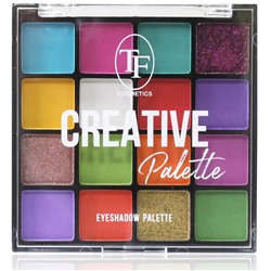 TF Палетка теней для макияжа CREATIVE PALETTE тон 04 Разноцвет.с розовым глиттером 16цветов (Китай)