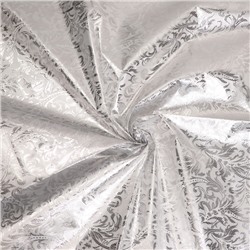 Лоскут «Парча», белый с серебрянным рисунком, 100 × 150 см