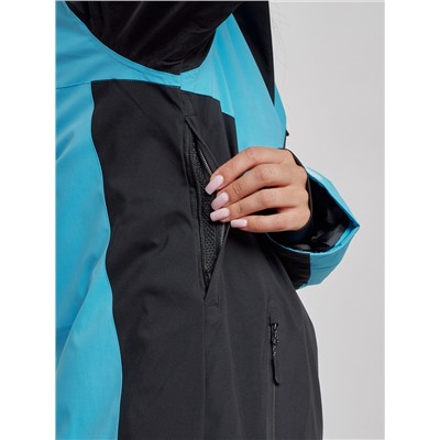 Горнолыжная куртка женская зимняя голубого цвета 2306Gl