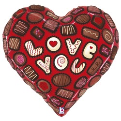 Шар фольгированный 23" "Люблю Тебя", шоколадное сердце 9347872