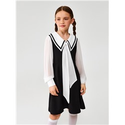 Платье детское для девочек Pen черно-белый Acoola