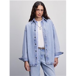 блузка джинсовая женская светлый индиго