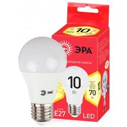 Лампа светодиодная ЭРА RED LINE LED A60-10W-827-E27 R E27, 10Вт, груша, теплый белый свет ECO /1/10/100/