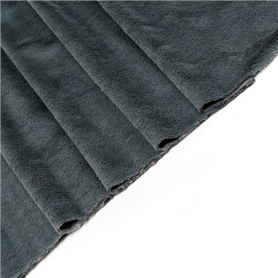 Лоскут «Мех» на трикотажной основе, 100 × 150 см, цвет тёмно-серый
