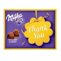 Набор шоколадных конфет Milka с молочным кремом Thank You 110гр