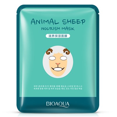 Питательная тканевая маска для лица с принтом Овечка BIOAQUA Animal Sheep Nourish Mask 1шт