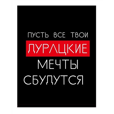 Пакет бумажный Прикол "Пусть все твои дурацкие мечты сбудутся" 26x12x32 см (042)