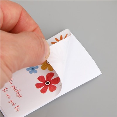 Наклейка бумага благодарность "С цветами" набор 50 шт 8х5 см