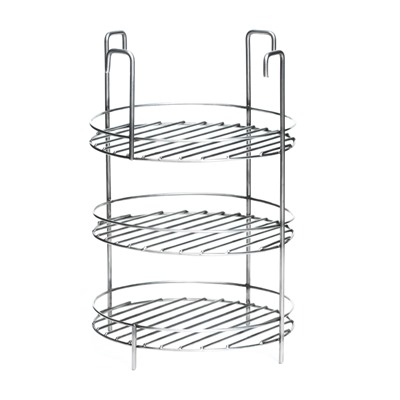 Решетка 3-х ярусная на крестовину тандыра с бортом, диаметр 23 см, 4 крючка, сталь 3 мм