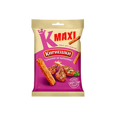 «Кириешки Maxi», сухарики со вкусом «Шашлык из баранины», 60 г