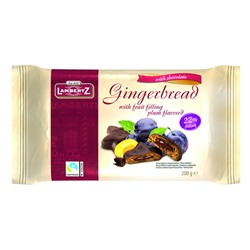 Пряники Gingerbread фигурные с яблочно-сливовой начинкой покрытые шоколадом 200 гр