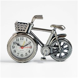 Будильник "Велосипед с корзиной", дискретный ход, d-7 см, 13.5 х18.5 см