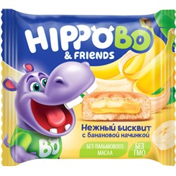 Бисквитное пирожное HIPPO BO & friends с банановой начинкой, 32 г