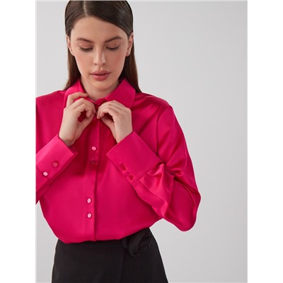 Блузка-рубашка классическая полуприталенная