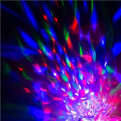 Световой прибор «Цветок» 12.5 см, свечение RGB, 220 В, белый