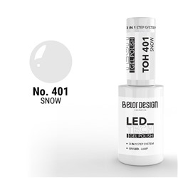 Лак-гель для ногтей Led Tech, тон 401 snow