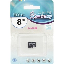 Карта флэш-памяти MicroSD  8 Гб Smart Buy без SD адаптера (class 10)