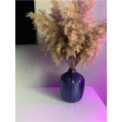 Декоративная стеклянная ваза, 140×140×190 мм, цвет синий