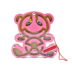 Лабиринт магнитный Мишка розовый