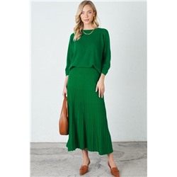 Зелёная юбка-плиссе